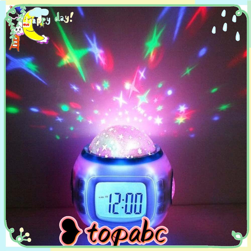 Top Star Projector LED Anak Hadiah Proyektor Snooze Calendar Glowing Night Light