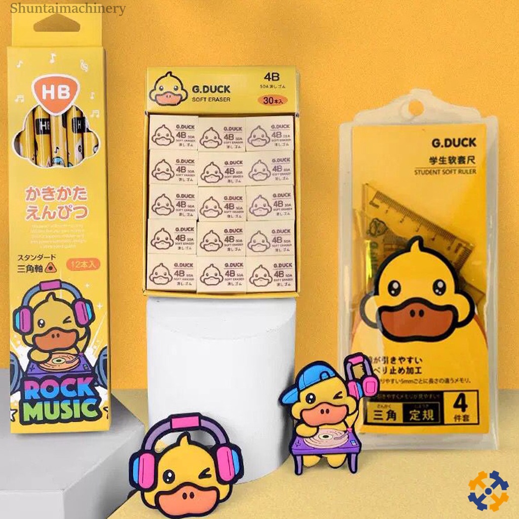 

G Duck Alat Tulis Pensil set Bebek Set 4 in 1 Souvenir Sekolah Anak