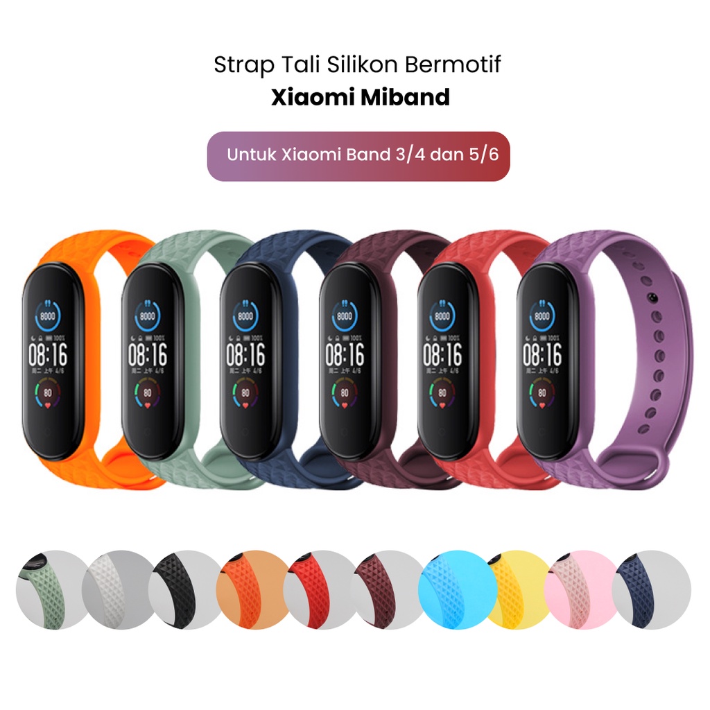 Pola Berlian Strap XiaoMi Mi Band 6 / Mi Band 5 / Mi Band 4 / Mi Band 3  Tail XiaoMi Mi Band