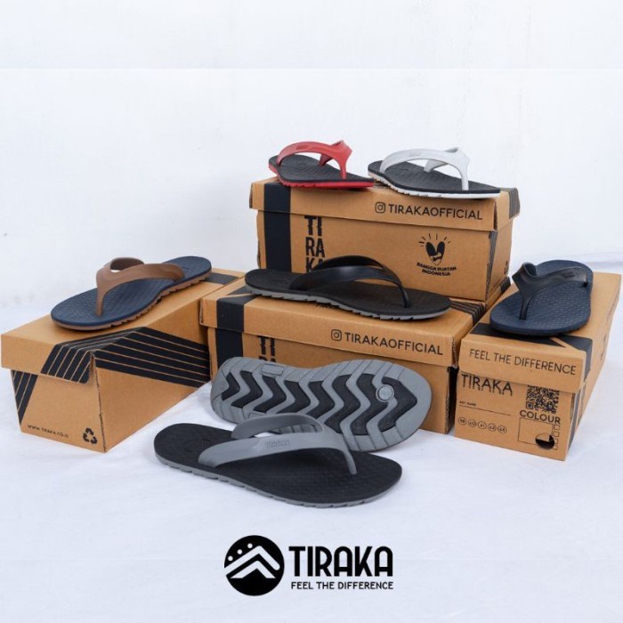 Sandal Sendal Jepit Capit Pria Anti Slip Flip Flop Elastis Kuat Awet TIRAKA SANIP Hitam Black