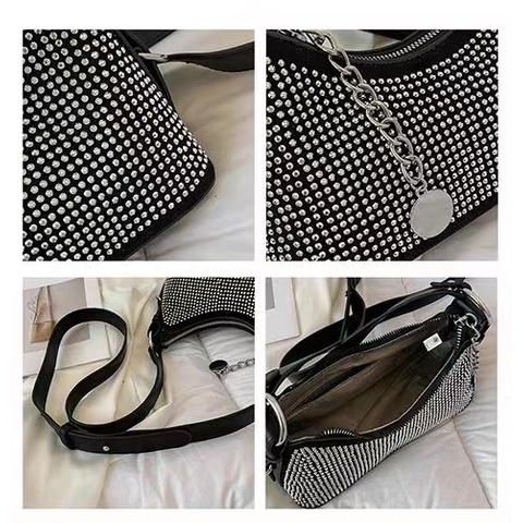 BJ64704 - BLACK/SILVER - TAS SLEMPANG TOTEBAG SHOULDERBAG BLINK WANITA FASHION IMPORT MODIS ELEGAN TERMURAH TERLARIS TERBARU BAGSTORE JAKARTA TAS BATAM ZC4704