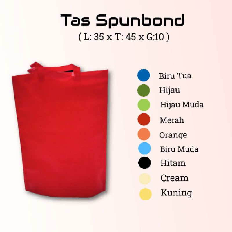 

Tas Spunbond / Tas Hajatan / Tas Kain / Goodie Bag Uk. 35x45, 29x40, 25x35