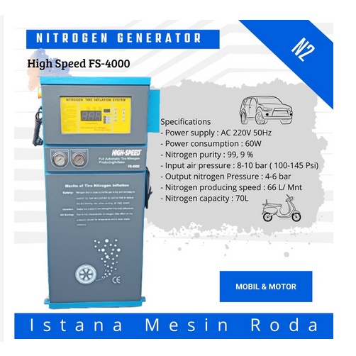 mesin nitrogen flyspeed fs4000 mobil motor - Nitrogen Generator FS-4000 - Mesin Nitrogen FS4000 FLYS