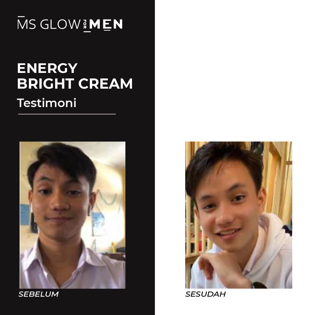 MS Glow For Men Skincare Cowok Original Energy Bright Cream by ms.glowofficialbandung