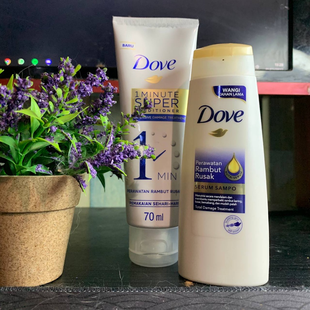 Jual Dove Shampoo Conditioner 1 Minute Perawatan Rambut Rusak 70 ML