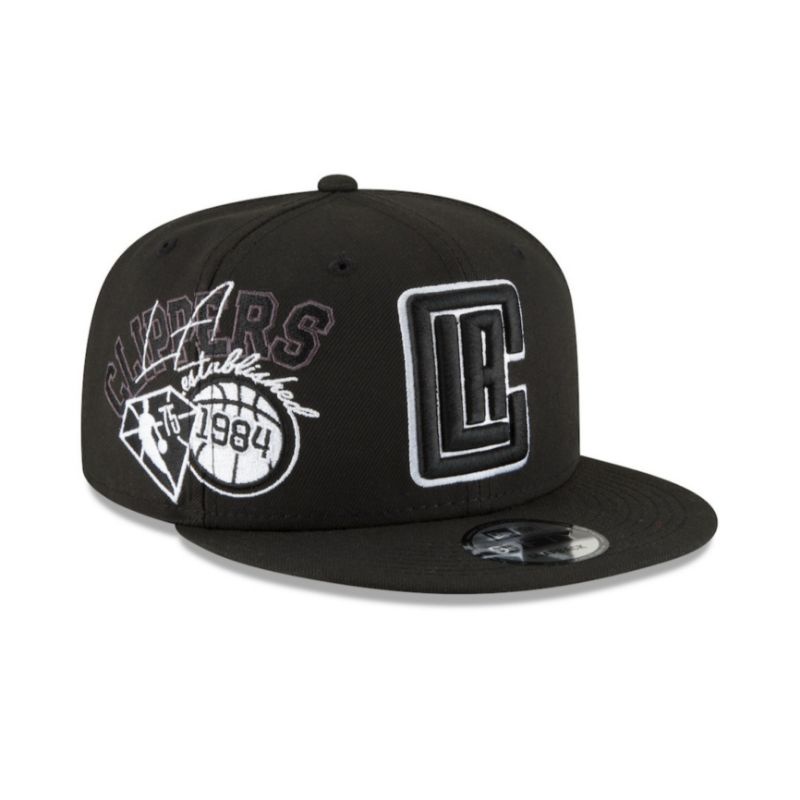 Topi New Era Cap Los Angeles Clippers Back Half 22 Black 9Fifty Snapback Original