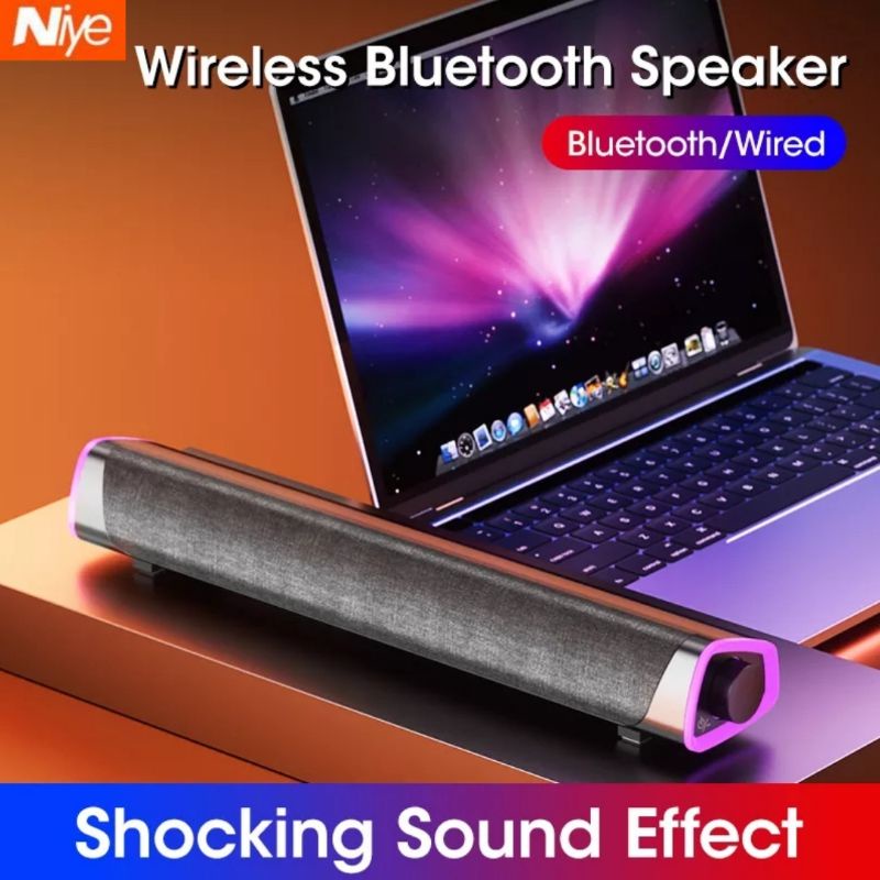 Promo NIYE Original Product Speaker Aktif Bluetooth Soundbar HiFi 4D Stereo Surround 6W - V8
