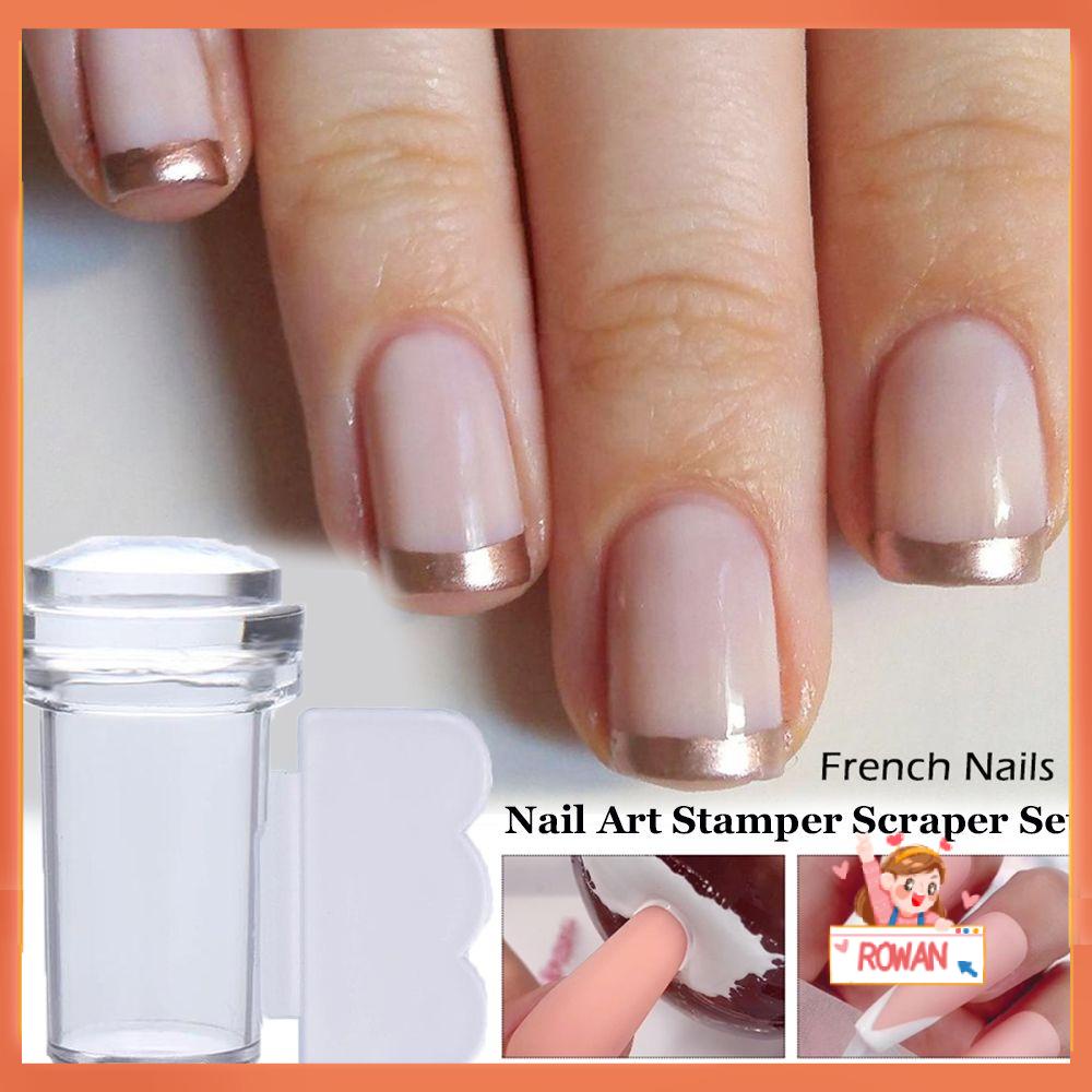 R-flower Nail Stamper Scraper Set DIY Baru Untuk French Tips Jelly