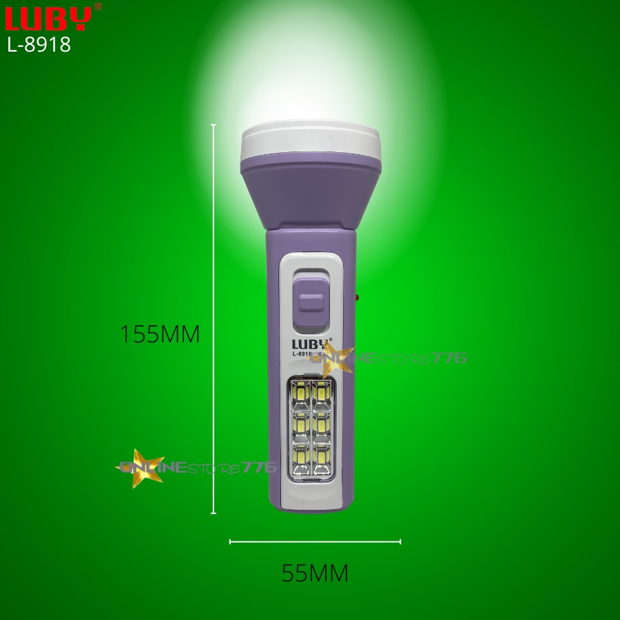 Senter Luby L-8918 / Senter Emergency Luby L8918 Cahaya Putih Bergaransi Resmi