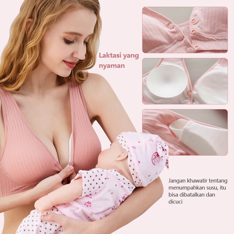 Angel Mommy Bra Menyusui Gesper Depan Bra Ibu Muda Modis Murah Nyaman Bra Menyusui Tanpa Kawat nursing bra 1018bra