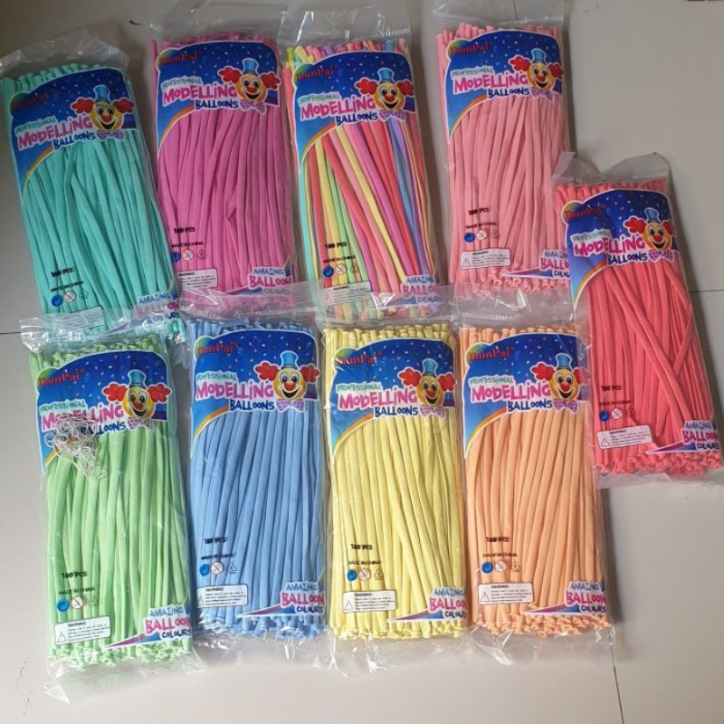 [100pcs] Balon Sosis Latex Panjang / Balon Twist Metalik Pesta Ulang Tahun