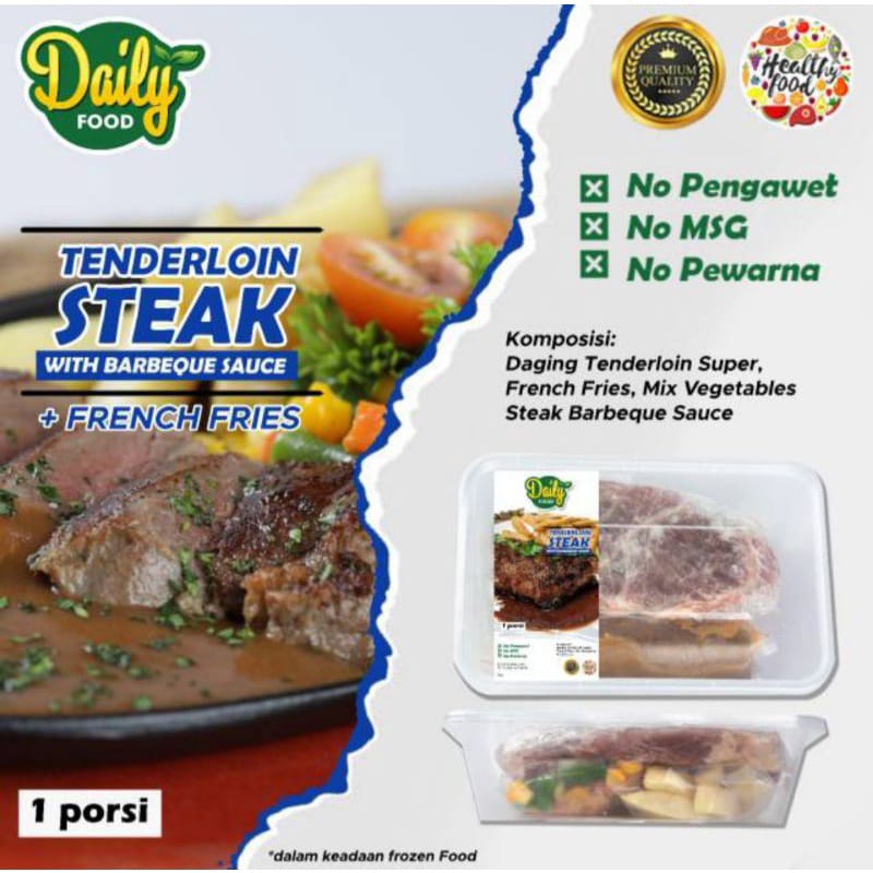 

TENDERLOIN STEAK PREMIUM (FROZEN FOOD) DAILY - HALAL NON MSG & PENGAWET