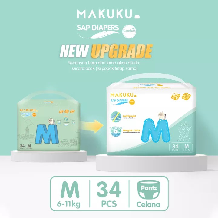 MAKUKU Air Diapers Comfort+ Pants M34 / Popok bayi