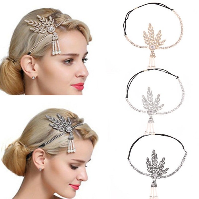 HAIRPIECE MAHKOTA GREAT GATSBY HEADPIECE AKSESORIS HIASAN RAMBUT PESTA