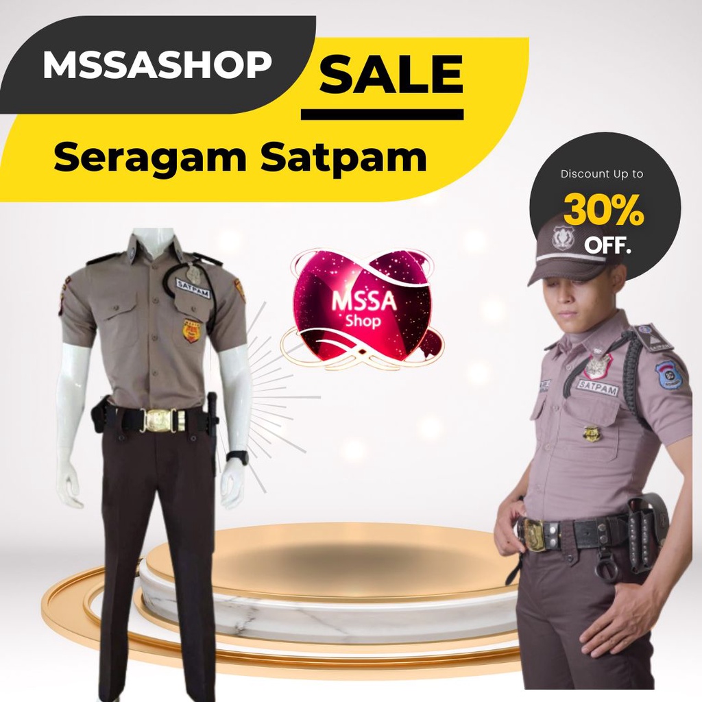 1 stel cod atasan bawahan seragam security satpam pdh pdl warna coklat tua krem cream kream crem terbaru 2023_2024 seragam security pdh lengan pendek pdh lengan panjang pdl model terbaru 2023 original bahan tebal cod seluruh Indonesia