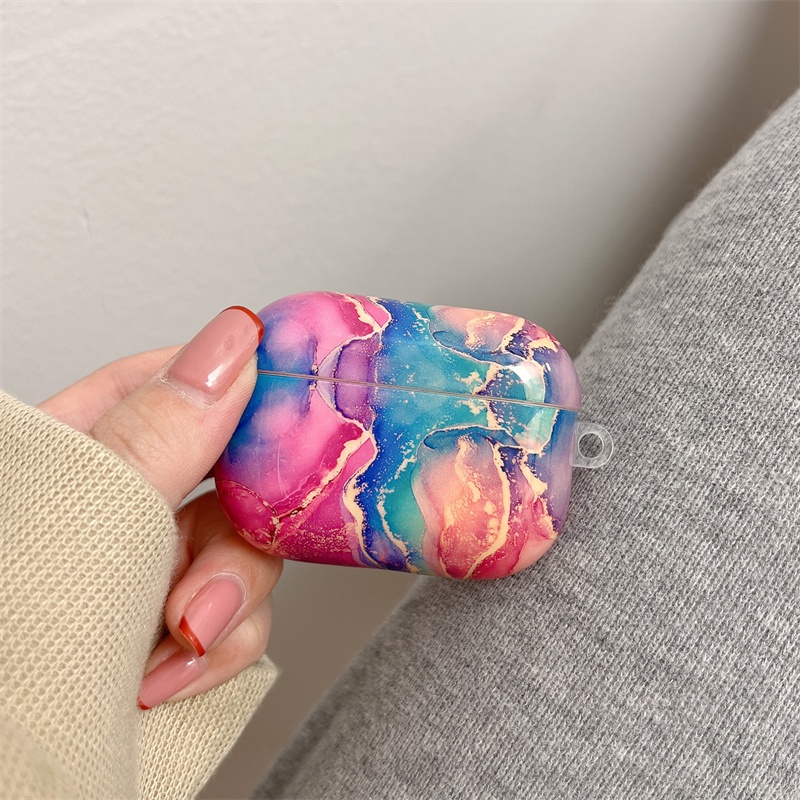 Untuk AirPods Pro 2case Marmer Mewah Hard PC Glossy Earphone Case Bluetooth Wireless Charging Box Cover Untuk Airpod1 3 Pods Air