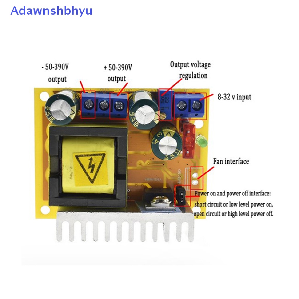 Adhyu DC-Dc8~32V Ke45~390V Konverter Peningkat Tegangan Tinggi ZVS Step-up Booster Module ID