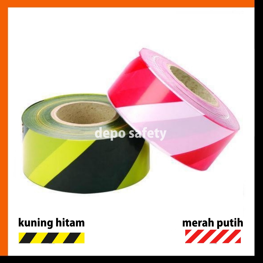 Safety Line Kuning Hitam - Barricade Tape 2&quot;x300 - 2&quot;x500 - 3&quot;x300 - 3&quot;x500 meter