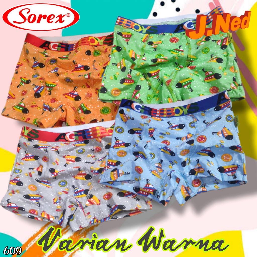 K609 - (Harga 1Pcs) CELANA DALAM [BOXER] ANAK PAKAIAN DALAM ANAK COWOK USIA 3 -11 TH AGREE BOYS SIZE M - XL