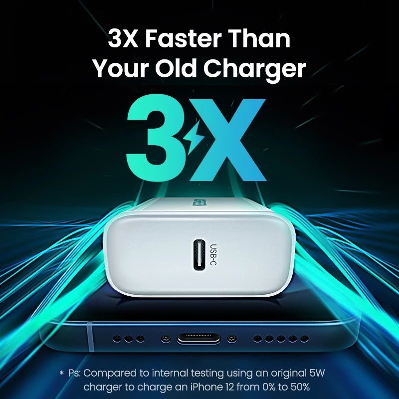 Ugreen 20W USB-C Charger iPhone X XR 11 12 13 14 Mfi Fast Charging