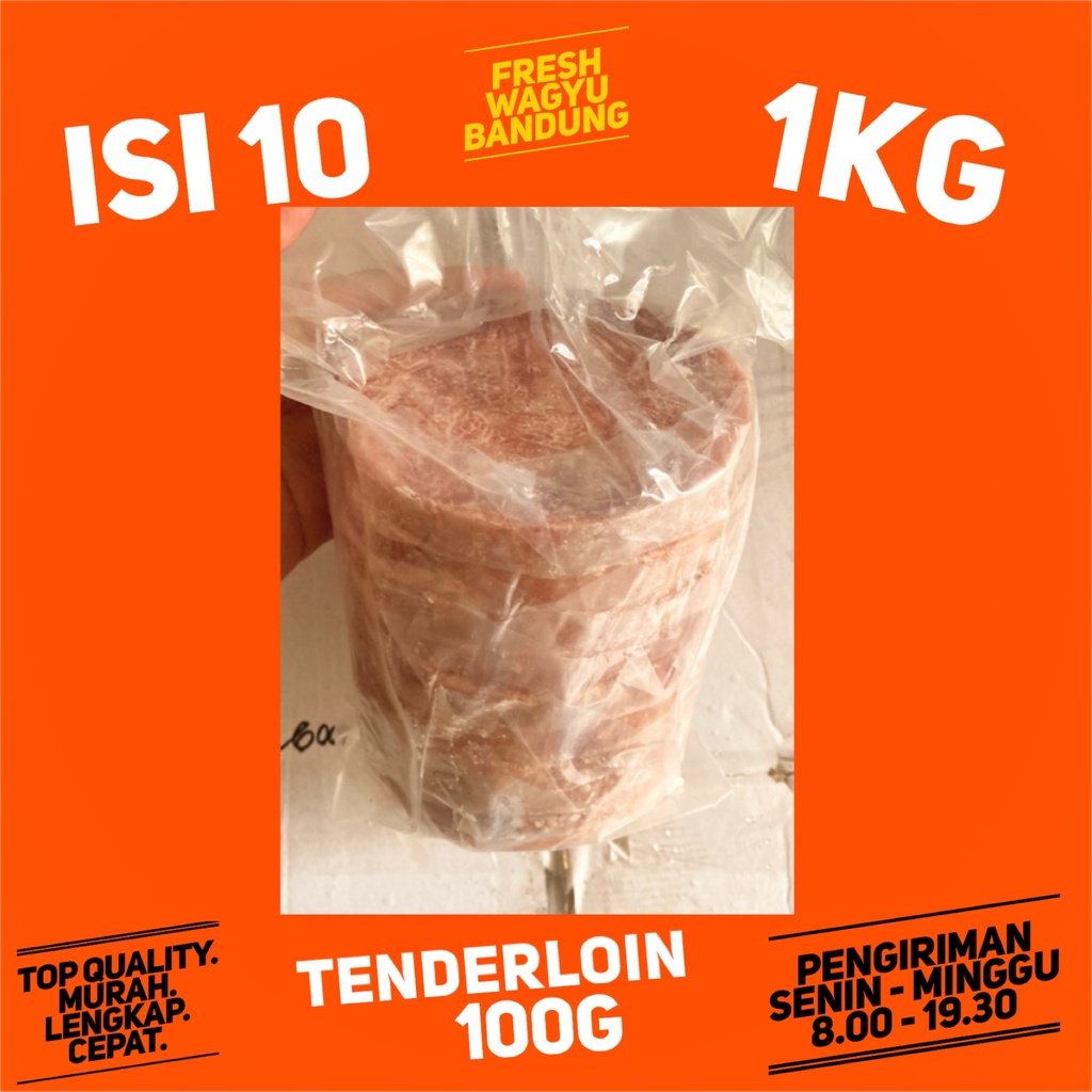 

WAGYU TENDERLOIN 100G ISI 10 STEAK DAGING PREMIUM MELTIQUE 1KG