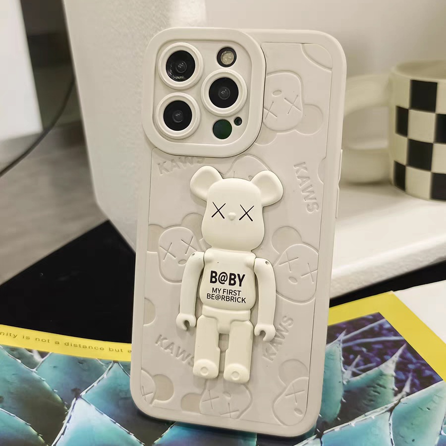 Ins Pola Beruang Kekerasan Cocok Untuk iPhone 14 14pro 14Plus 14prm iPhone 13 13pro 13prm iPhone 11 7Plus 8Plus Xr XS 12 Pro Max Empat Sudut Casing Ponsel Tahan Guncangan