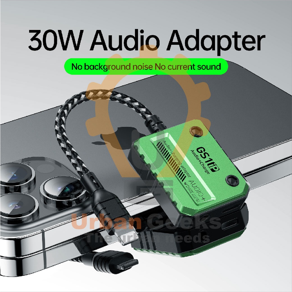 Audio Adapter Jack 3.5 MM Lightning IOS Fast Charging Plextone GS1 IP 30W