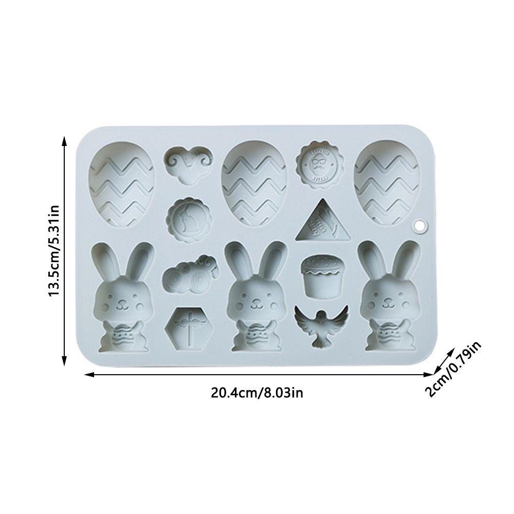 Solighter Easter Cetakan Silikon Alat Baking Cetakan Sabun Dekorasi Liburan 14rongga