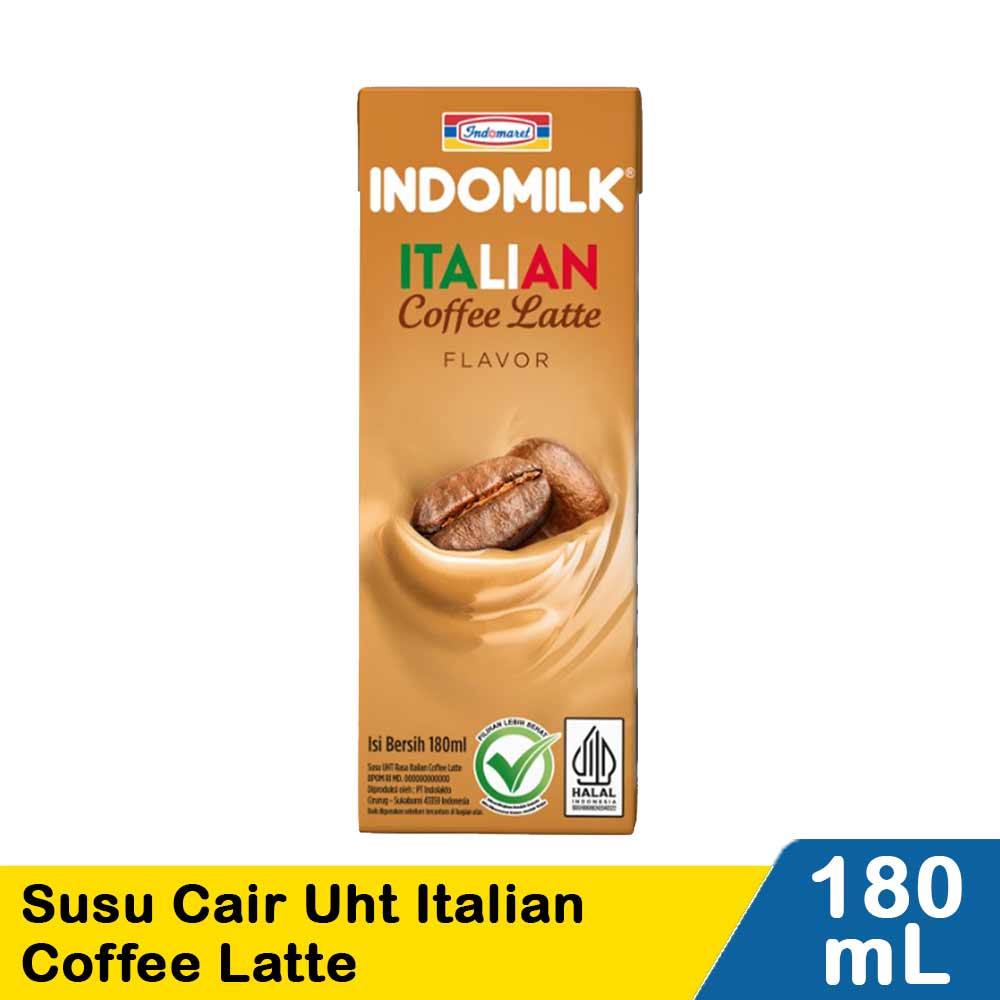 

Indomilk Susu Cair UHT Italian Coffee Latte 180 ml