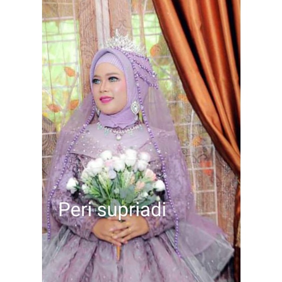 Slayer mutiara kipas Slayer pengantin muslim Slayer wedding Slayer pesta Slayer akad Slayer India slayer murah mewah Veil mutiara Veil wedding