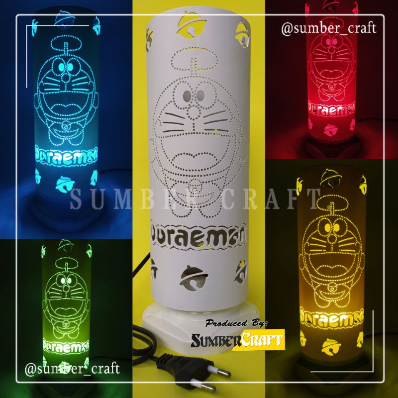 Lampu Tidur Lucu Doraemon Hello Kitty unik Handmade dari pipa paralon