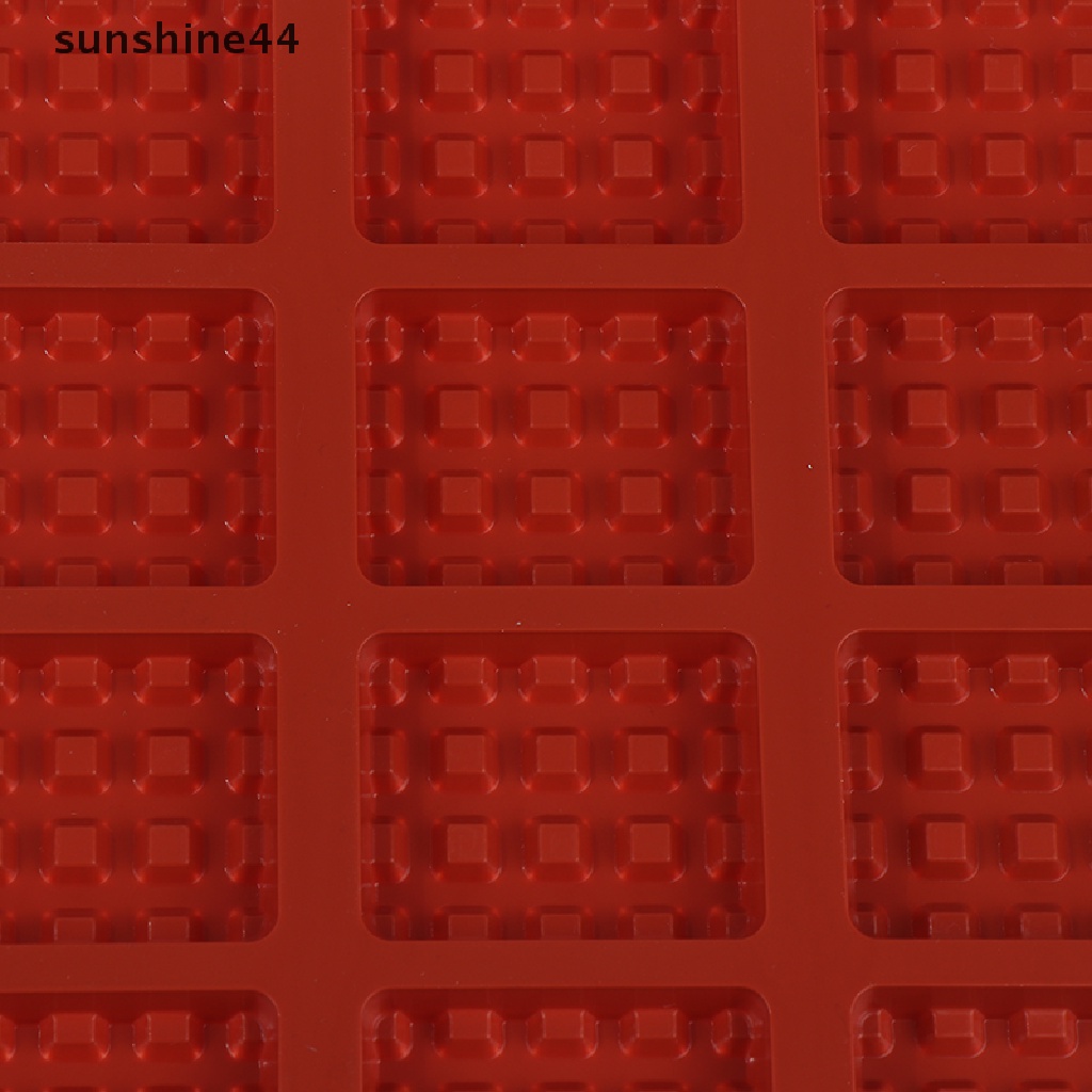 Sunshine 1Pc Cetakan Waffle / Permen / Cokelat DIY Bentuk Persegi Panjang Bahan Silikon Dengan 20 Lubang