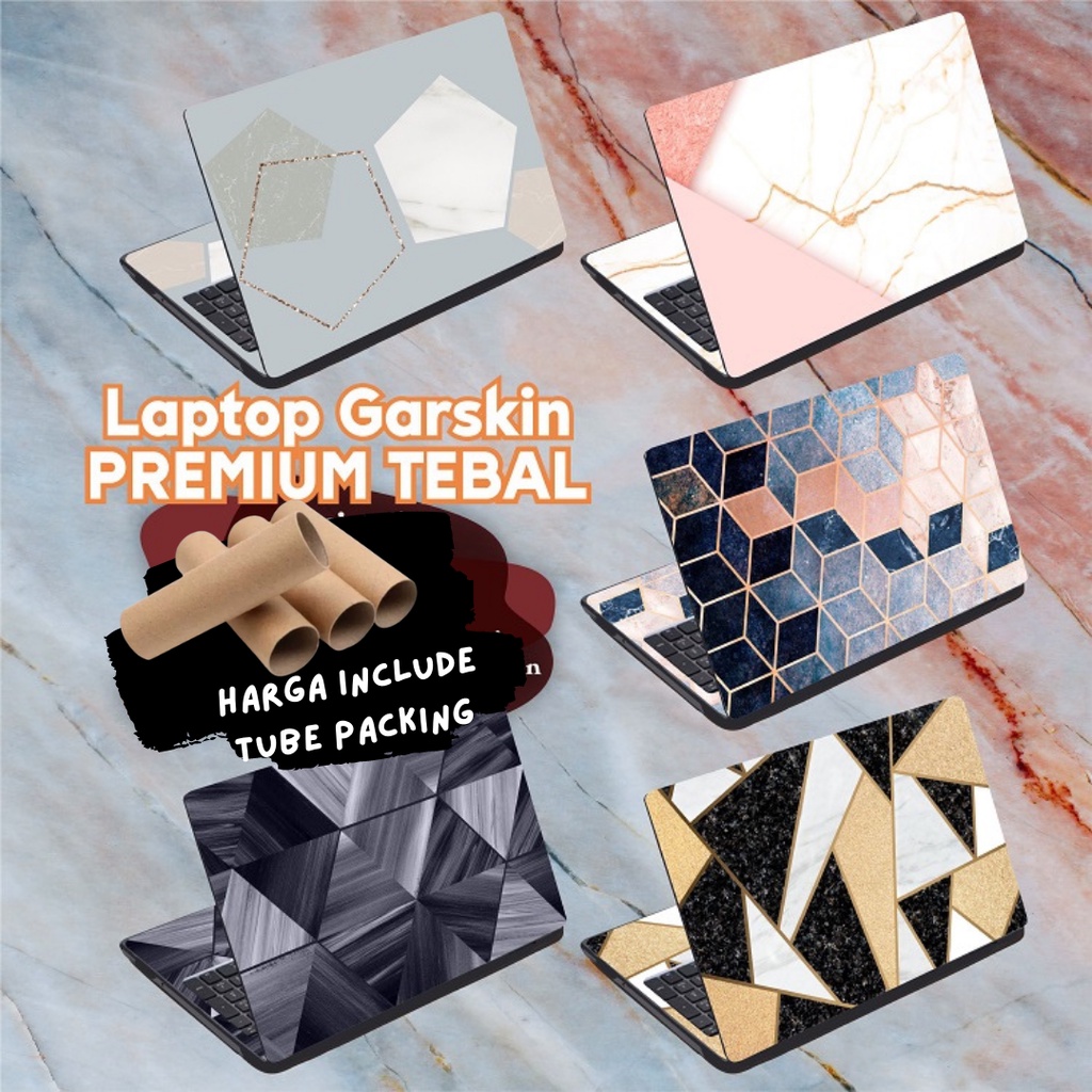 Garskin Laptop Anti Gores Mozaik Marmer Marble Premium Full set 10 12 13 14 15 inch  Universal Untuk Semua Merk Laptop