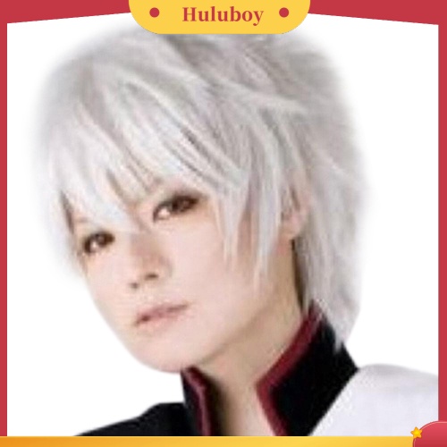 Rambut Palsu Pria Model Pendek Lurus Untuk Pesta Kostum Cosplay