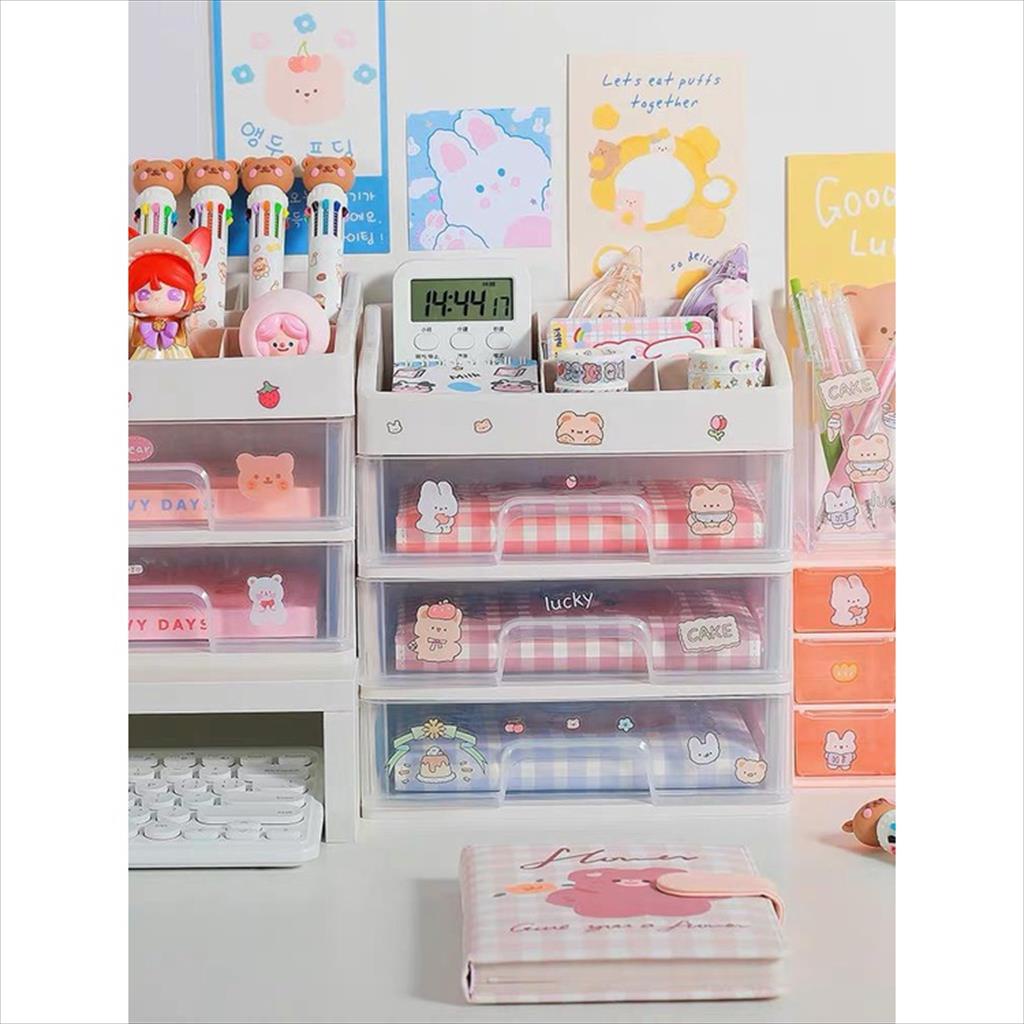 MJS 984. Rak Kosmetik 3 Susun Transparan Multifungsi Laci Kosmetik Plastik Rak Makeup Organizer Serbaguna