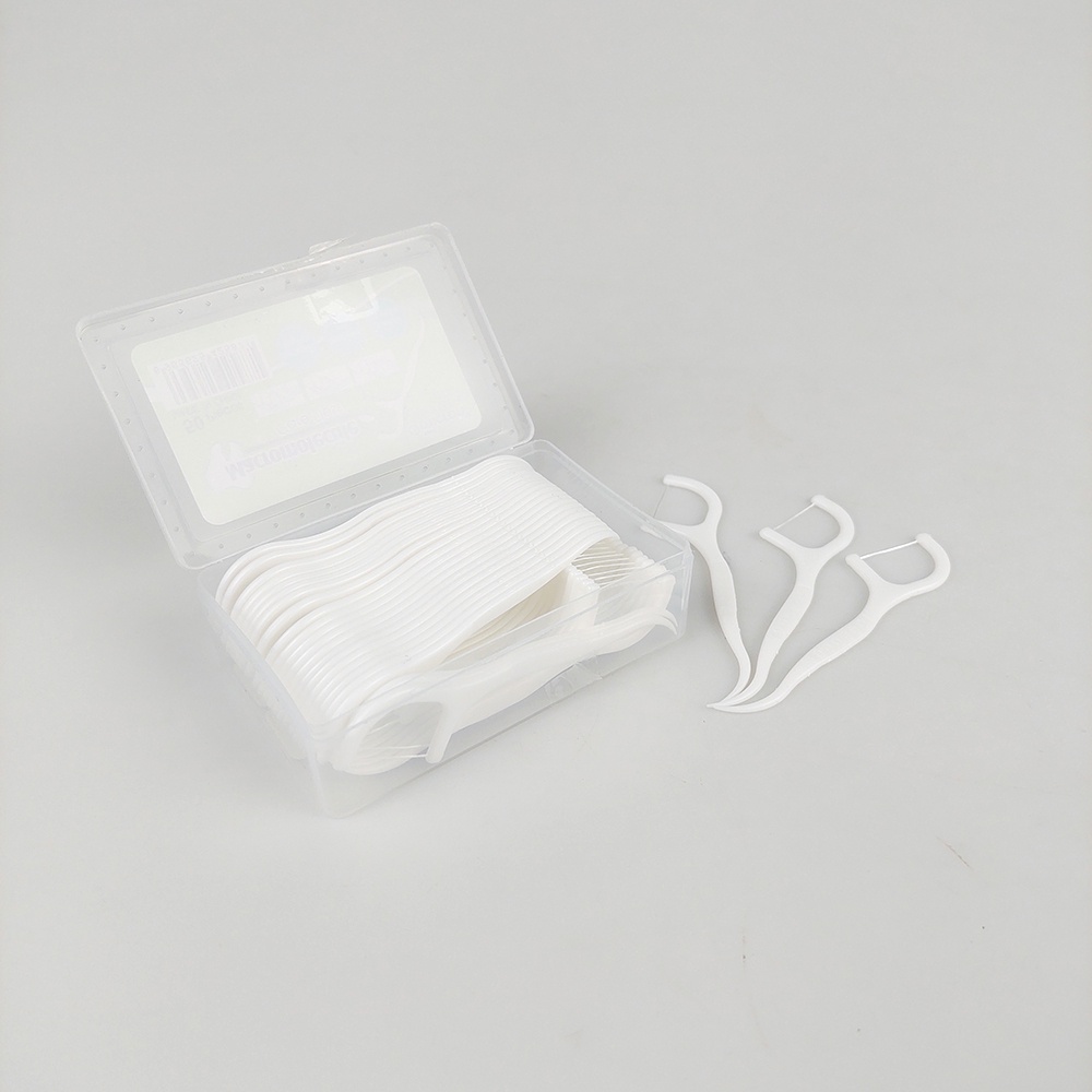Dental Floss Benang Gigi Pembersih Jigong Toothpicks 50 PCS - White