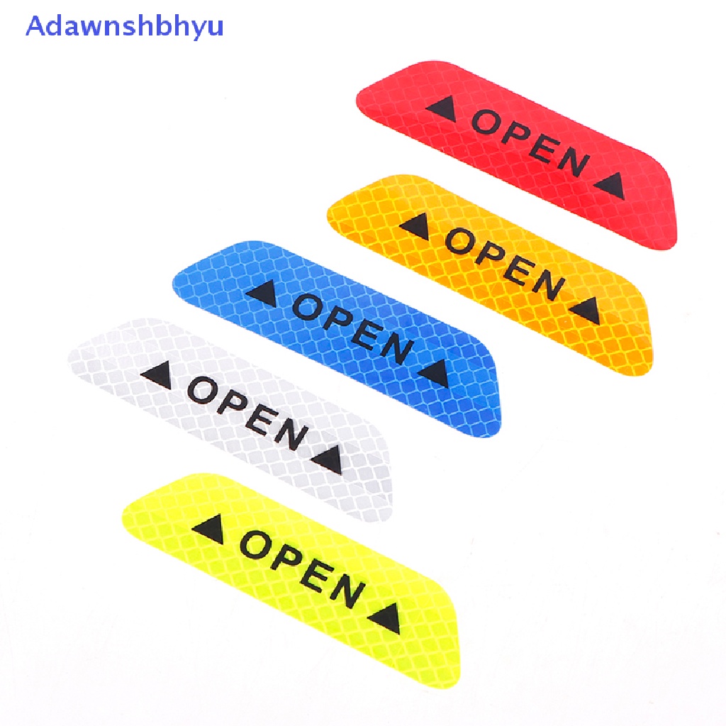 Adhyu 1PC Stiker Pintu Mobil Safety Warning Mark OPEN High Reflektif Sticker ID