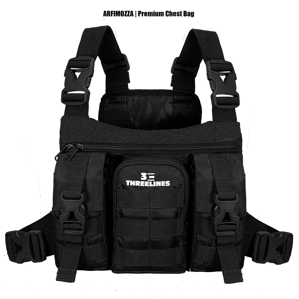 Tas Dada Pria Original Threelines Black Series / Chest Rig Bag Threelines Original