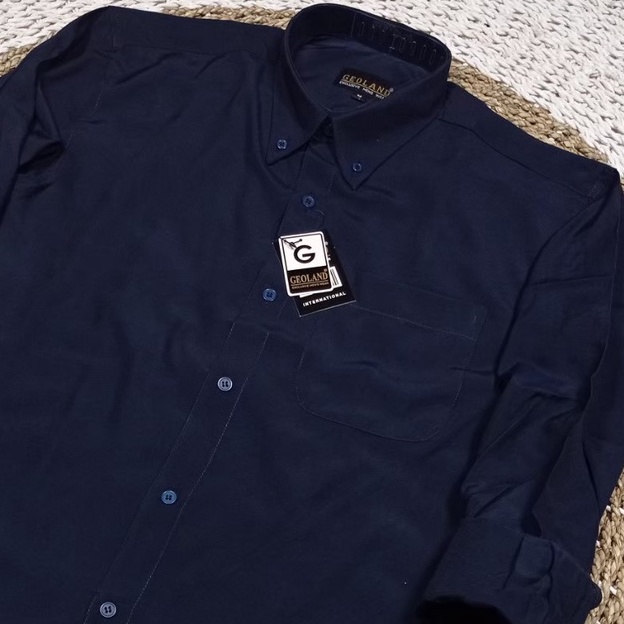 VOVAY kemeja polos pria lengan panjang / baju kemeja putih polos lengan panjang pria
