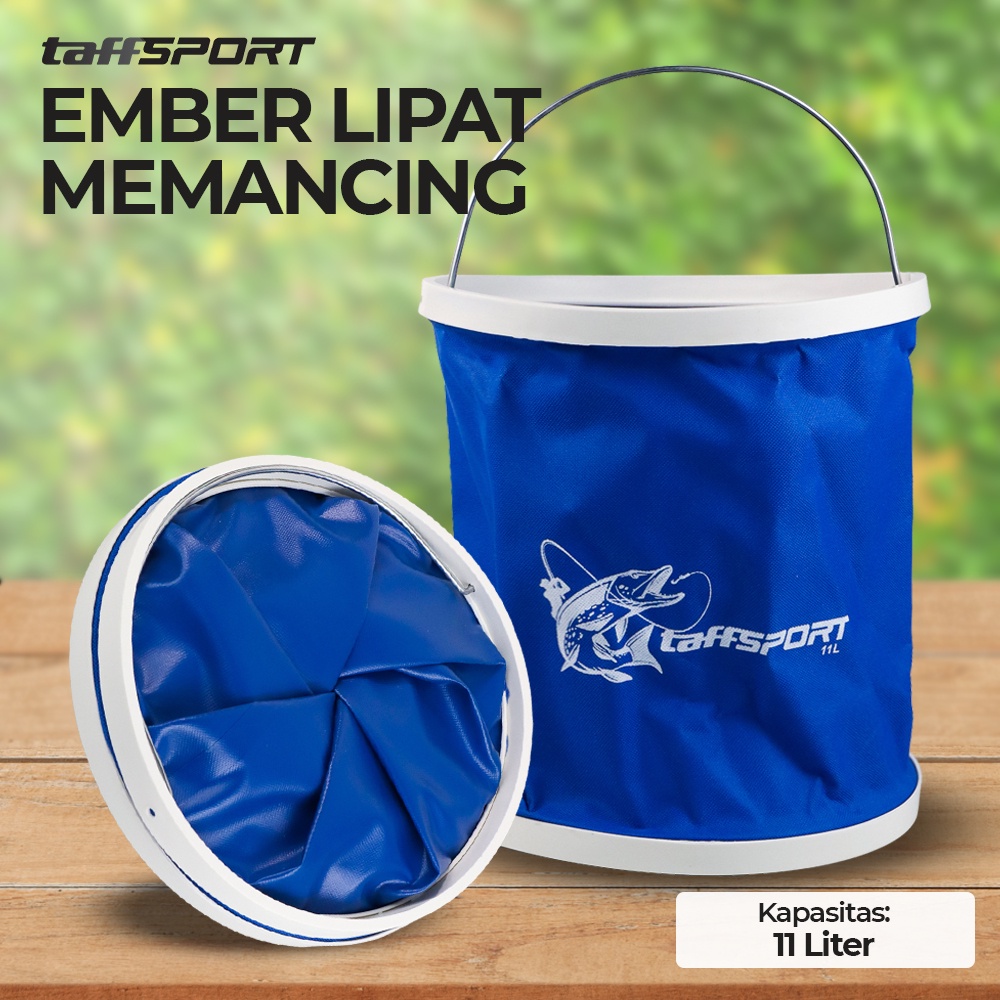 Folding Bucket Fishing Waterproof Pail 11L OMHAMABL / Ember Lipat - Blue