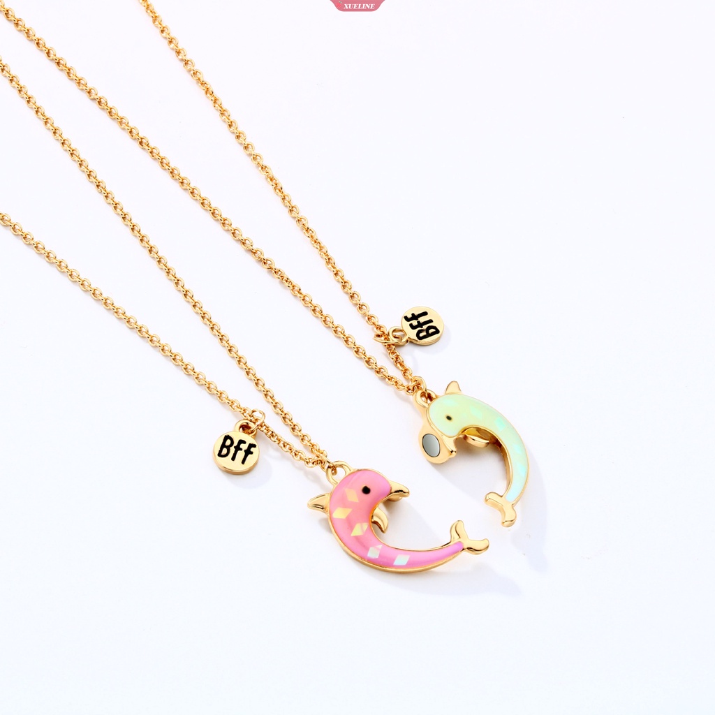 Fashion Baru dolphin alloy drip Minyak Kalung Kartun Anak Kalung set BFF Teman Baik bestie Kalung Penjualan Panas [ZXL]