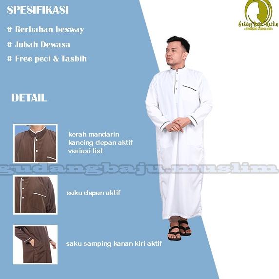 "AUS.11De22т" Baju gamis laki laki dewasa - pakaian muslim pria - baju sholat pria - baju jubah pria