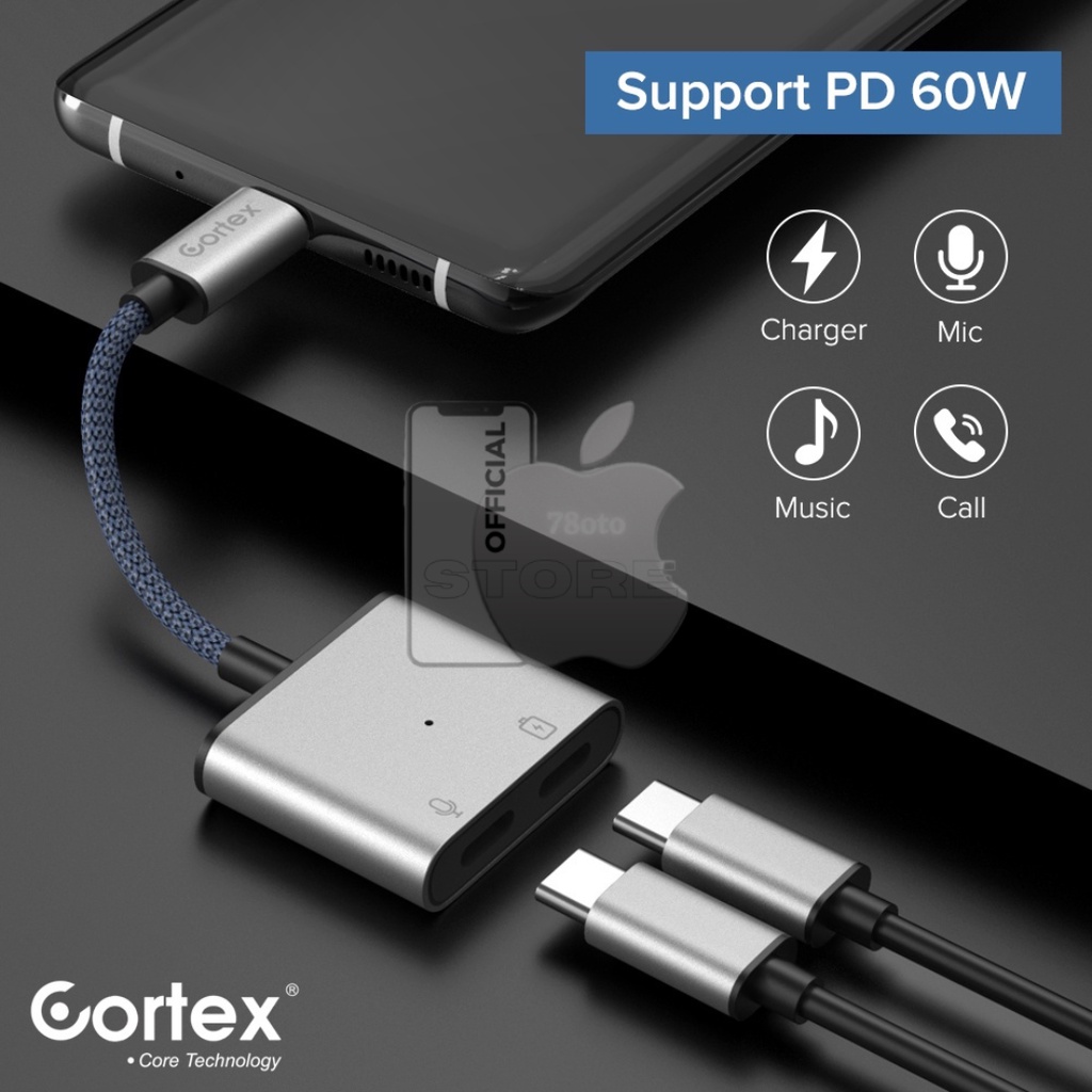Cortex MH336 Adapter Splitter 2in1 60W Type C to Type C to Type C / USB C Konektor Konverter