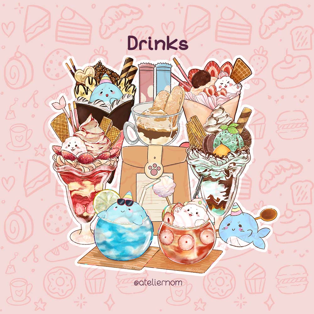 

[AtelierNom] Sticker set Sushi set aesthetic untuk bujo, scrapbook, planner