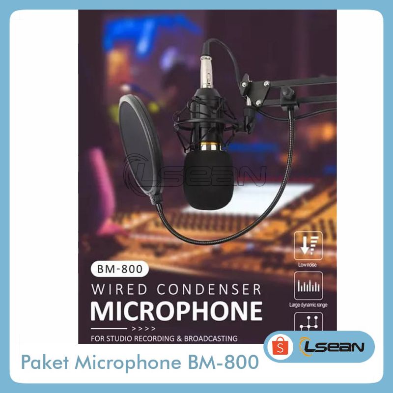 PAKET MICROPHONE CONDENSER RECORDING BM-800 MIC STUDIO PROFESSIONAL