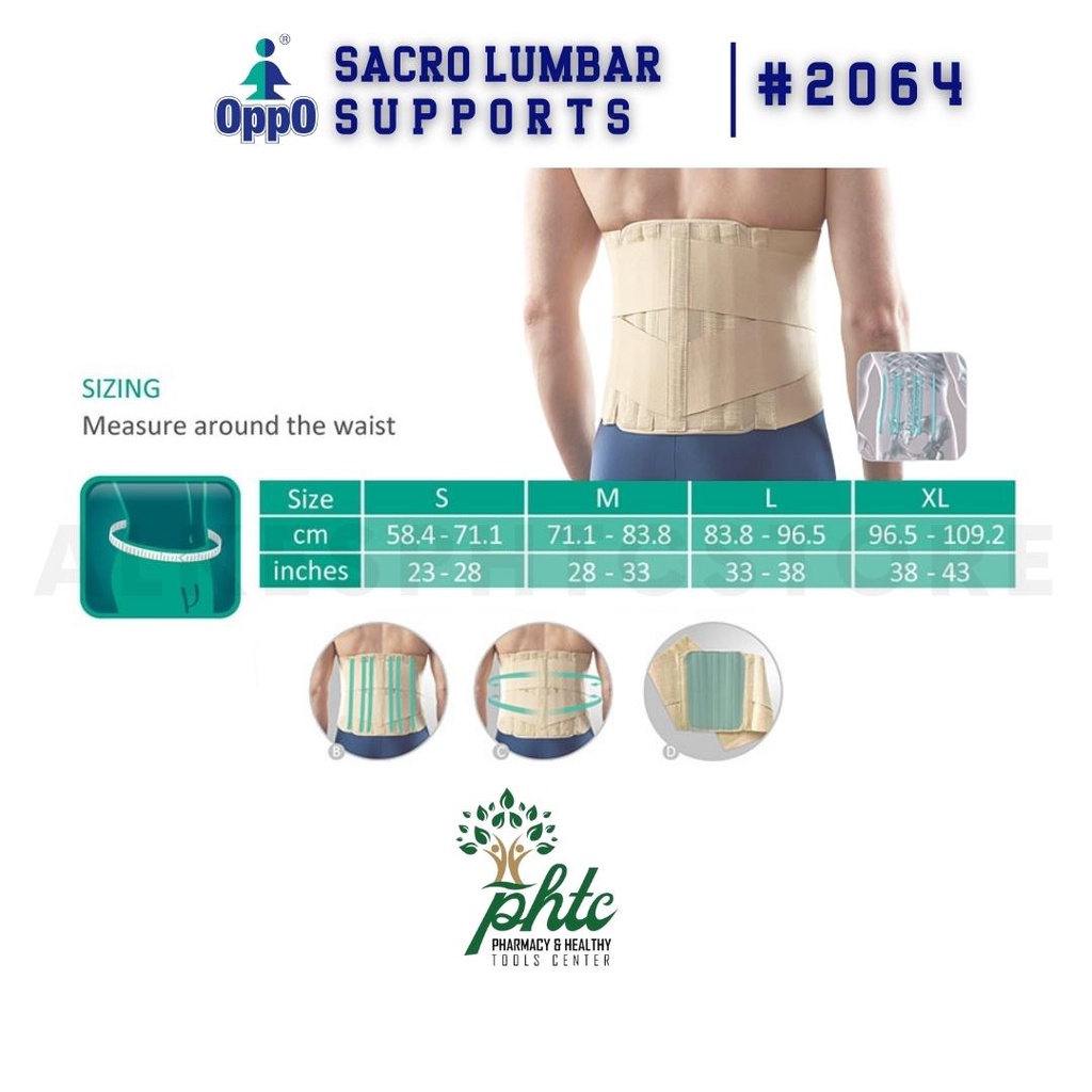 OPPO 2064 Lumbar Sacro Support Elastic Back Support l Korset Tulang Belakang l Korset Pria