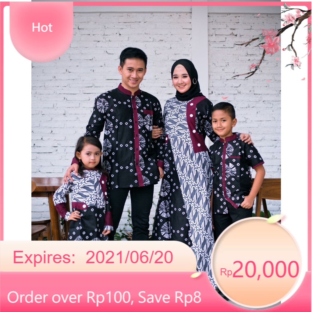 [Bisa COD] LJM-BAJU BATIK COUPLE GAMIS DRESS KELUARGA ANAK SARIMBIT PASANGAN SUAMI ISTRI AYAH IBU CE
