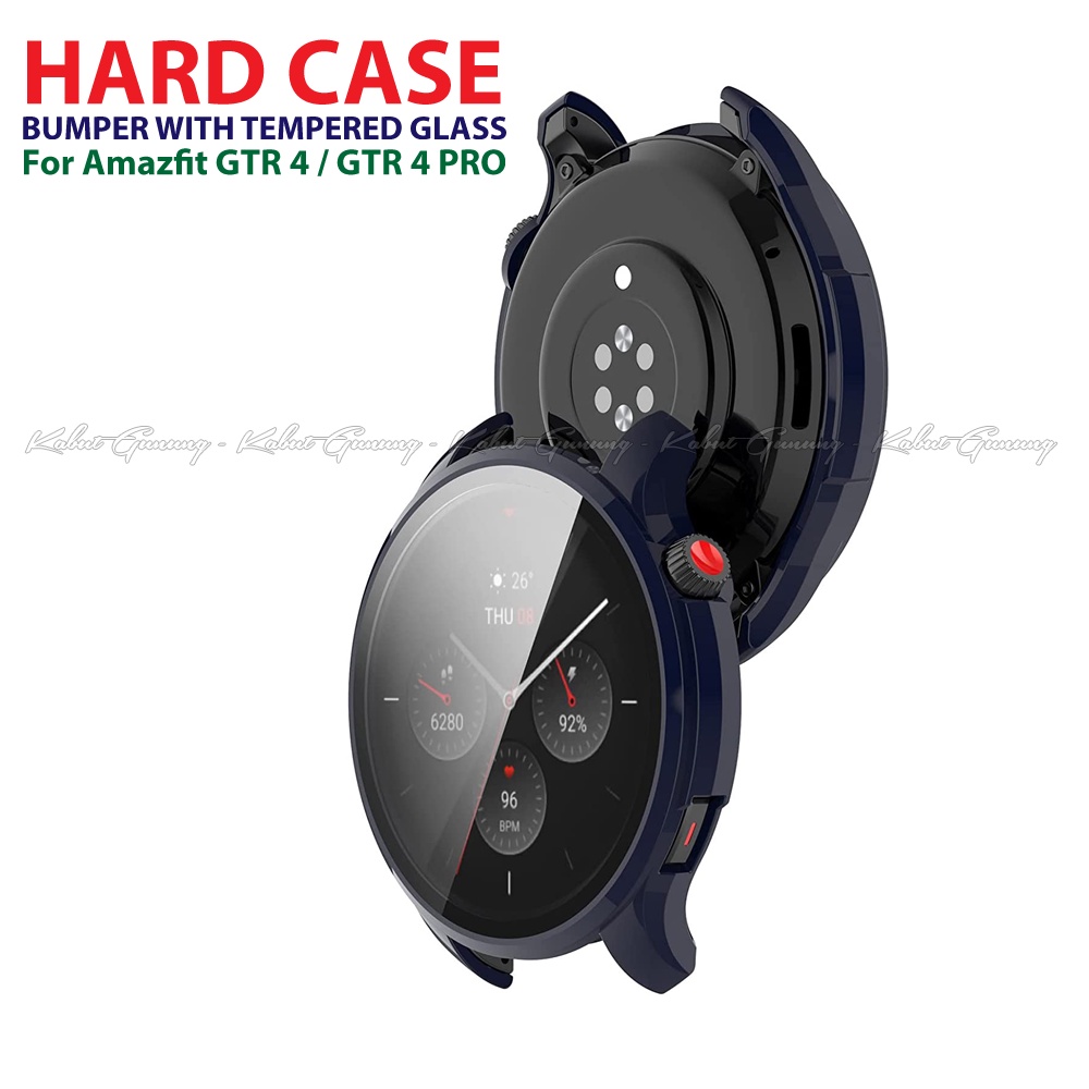 PC Bumper Hard Case For Amazfit GTR 4 Case Cover With Tempered Glass