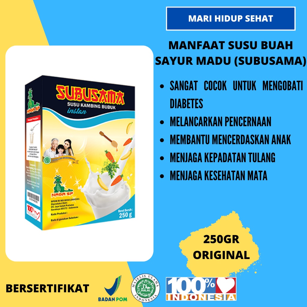 

SUBUSAMA / SUSU BUAH SAYUR MADU Subusama Naga SP 250 gram