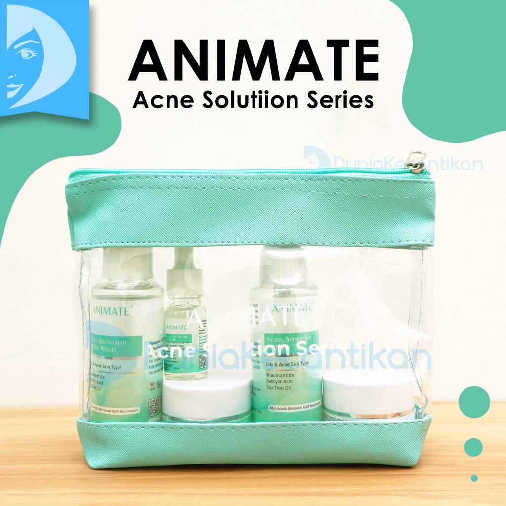 Animate Acne Solution Series 5in1 Paket Wajah Berjerawat Skincare Paket Acne Animate Original BPOM Paket jerawat